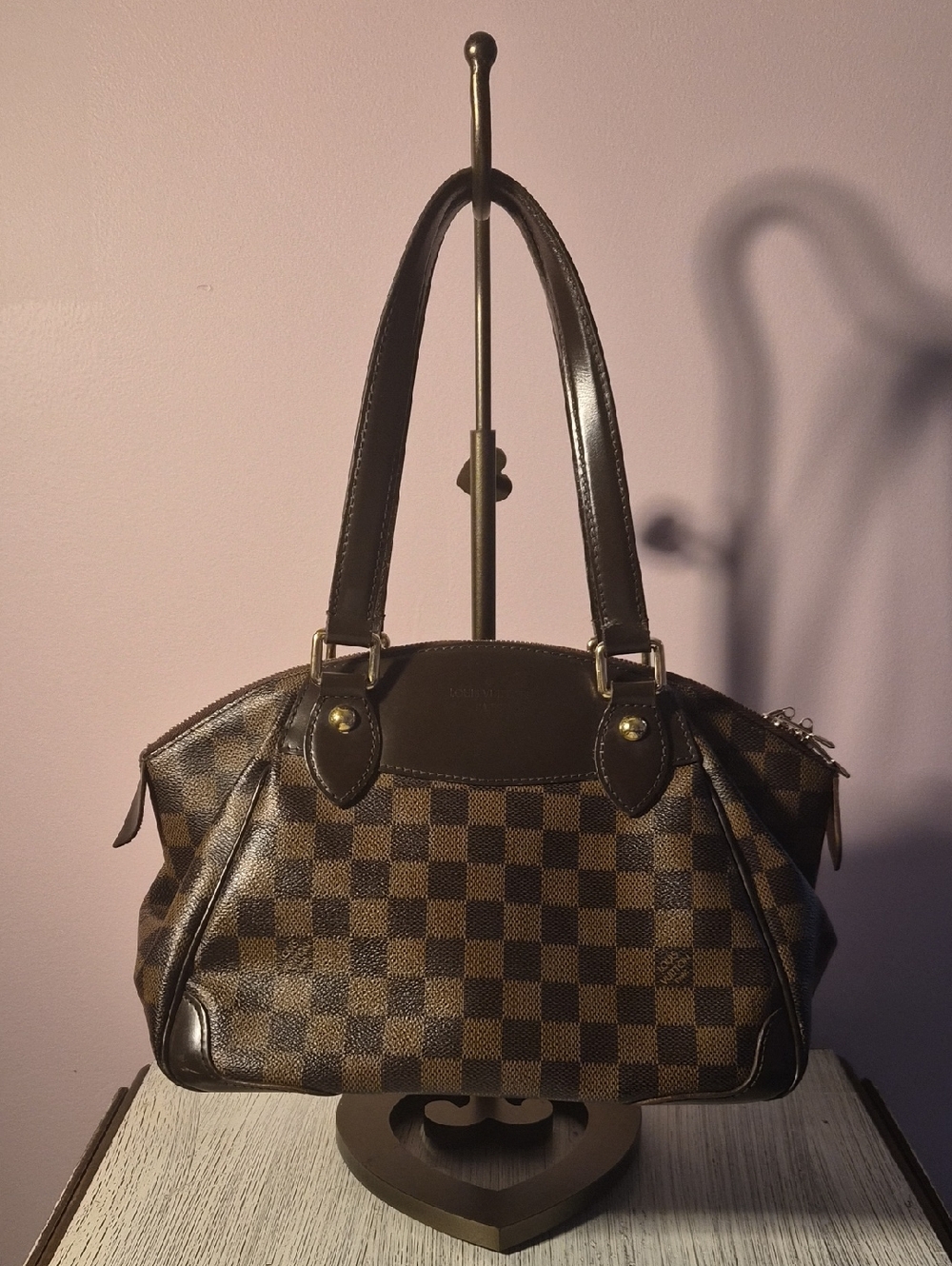 Louis Vuitton Brown Damier Ebene Canvas Handbag